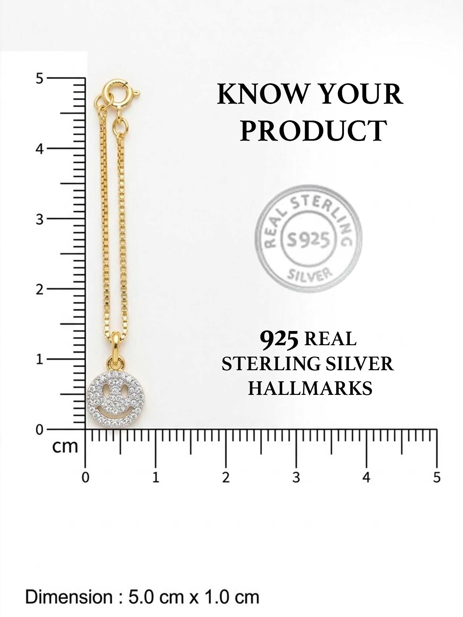 925 sterling silver smiley watch charm on strap — nickel-free hallmarked by Abdesigns
