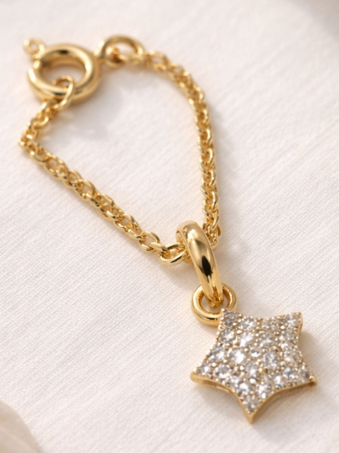 Diamond star watch charm 925 sterling silver gold plated dainty clip on pendant for watch bracelet