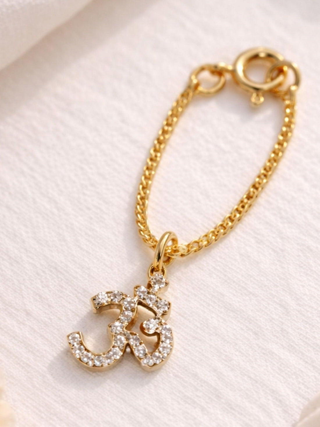 Spiritual om crystal watch charm 925 sterling silver gold plated clip on pendant for watch bracelet