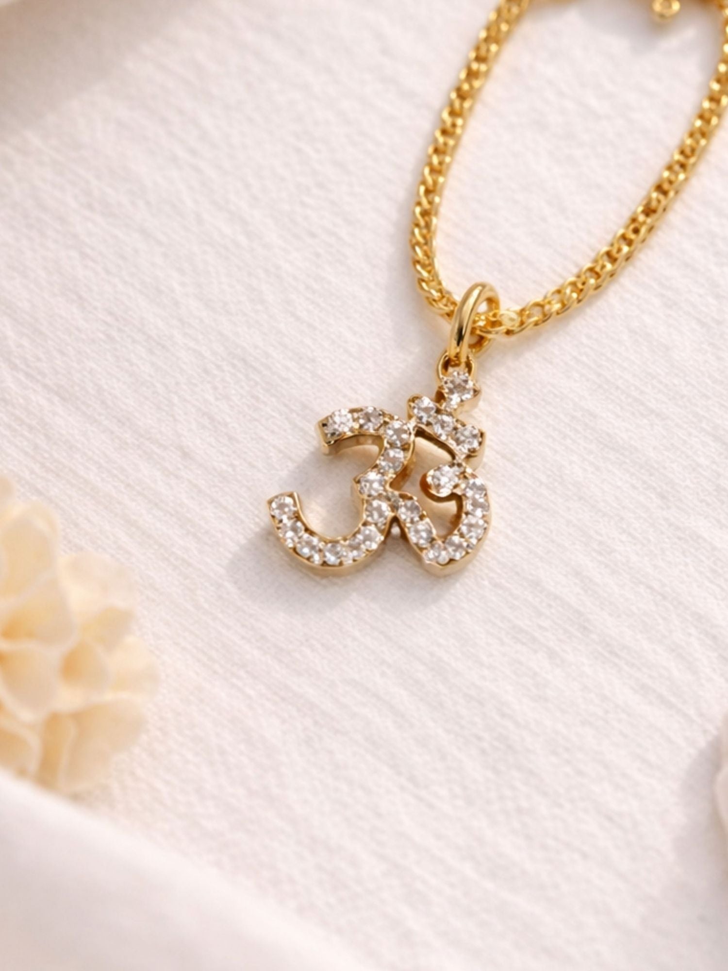Om crystal watch charm angle - 925 sterling silver gold plated - Abdesigns